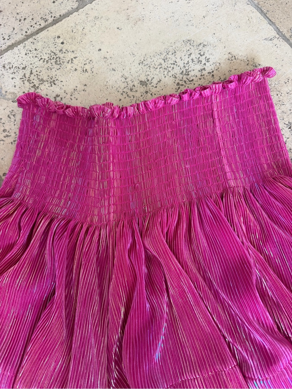 Queen of Sparkles Pink Metallic Swing Shorts M
